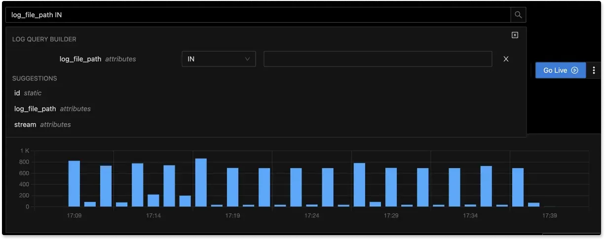 SigNoz Log Query Builder